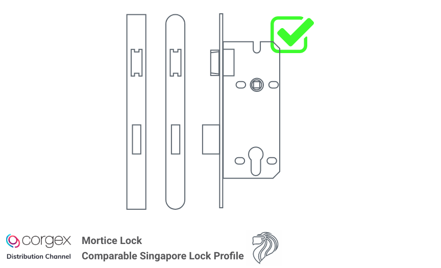 comparable Singapore lock profile CORGEX distribution Smart Lock and Digital Lock Mortice Lock