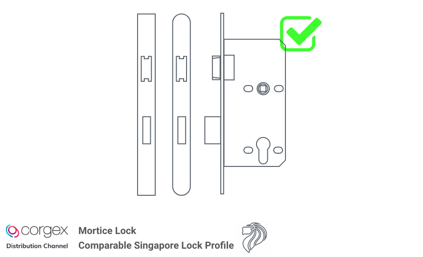comparable Singapore lock profile CORGEX distribution Smart Lock and Digital Lock Mortice Lock